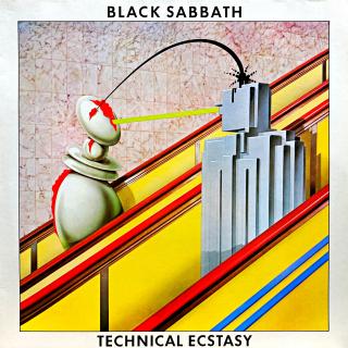 LP Black Sabbath ‎– Technical Ecstasy (Deska je v krásném a lesklém stavu, pouze několik jemných vlásenek. Hraje výborně, bezvadný a čistý zvuk, velmi mírný praskot mezi skladbami. Obal je lesklý a v perfektní kondici.)