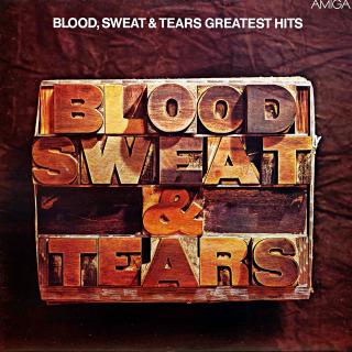 LP Blood, Sweat &amp; Tears – Blood, Sweat &amp; Tears Greatest Hits (Deska je v bezvadném a lesklém stavu, pravděpodobně nehraná. Obal taky velmi pěkný, jen drobné oděrky na hranách.)