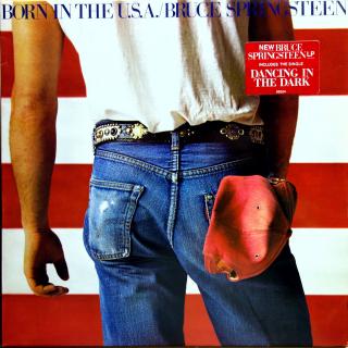 LP Bruce Springsteen ‎– Born In The U.S.A. (Deska je trochu ohraná, mnoho jemných vlásenek. Hraje fajn, dobrý zvuk, jen mírný praskot v tichých pasážích. Obal je v krásném stavu.)