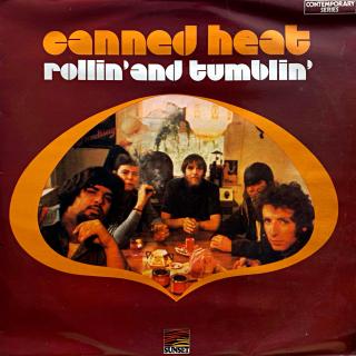 LP Canned Heat ‎– Rollin' And Tumblin' (Deska je mírně ohraná, mnoho jemných vlásenek a pár velmi jemných kosmetických oděrek. Hraje fajn, dobrý zvuk, jen mírný praskot v tichých pasážích. Obal je pěkný, lehce pokrčený viz foto.)