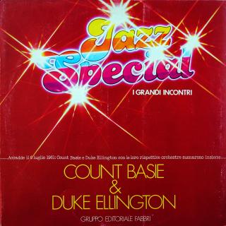 LP Count Basie &amp; Duke Ellington (ALBUM, GATEFOLD, VLEPENÁ BROŽURA (Italy, 1979, Jazz)  PĚKNÝ STAV)