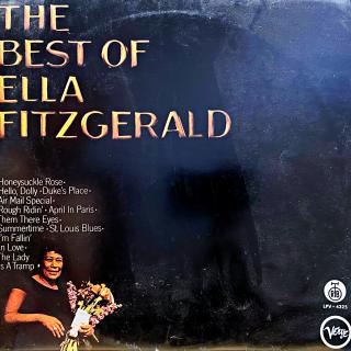 LP Ella Fitzgerald – The Best Of Ella Fitzgerald (Deska je v krásném a lesklém stavu, jen pár velmi jemných povrchových oděrek. Hraje bezvadně, výborný a čistý zvuk. Obal je taky pěkný, lehce obnošený s nevýraznou stopou od vlhkosti na zadní straně.)