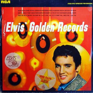 LP Elvis Presley ‎– Elvis' Golden Records (Deska lehce ohraná s jemnými vlásenkami. Bezvadný zvuk. Obal má proseknutý hřbet spravený lep. páskou viz foto)