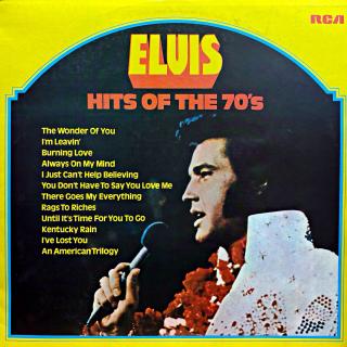 LP Elvis Presley ‎– Hits Of The 70's (Deska je mírně ohraná, mnoho jemných vlásenek. Hraje fajn, stále velmi dobrý a čistý zvuk. Obal je pěkný, jen lehce obnošený.)