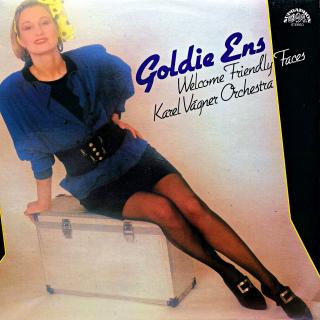 LP Goldie Ens, Karel Vágner Orchestra ‎– Welcome Friendly Faces (Deska i obal jsou v krásném a lesklém stavu, jen pár ultra-jemných vlásenek pod ostrým světlem.)