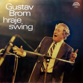 LP Gustav Brom ‎– Gustav Brom Hraje Swing (Deska je ve velmi pěkném stavu, jen pár jemných vlásenek. Obal taky pěkný s podpisy autorů (pravděpodobně) na zadní straně  (Album, Czechoslovakia, 1988, Bop, Big Band, Swing) )