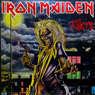 LP Iron Maiden ‎– Killers (Deska je trochu ohraná, mnoho jemných vlásenek. Hraje fajn s mírným praskotem v tišších pasážích. Obal je v pěkném stavu, jen lehké stopy používání.)