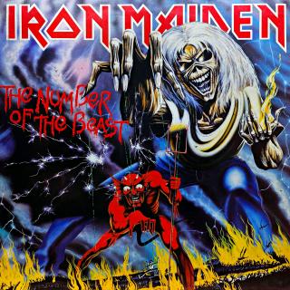 LP Iron Maiden – The Number Of The Beast (Deska je posetá jemnými vlásenkami. Hraje překvapivě velmi dobře, čistý zvuk i v tichých pasážích. Jen mírný praskot mezi skladbami. Obal je v krásném stavu, jen velmi lehké stopy používání. Včetně orig. vnitřní o