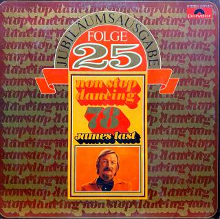 LP James Last ‎– Non Stop Dancing 78 (Deska je mírně ohraná, mnoho jemných vlásenek. Hraje fajn, dobrý zvuk, jen mírný praskot v tichých pasážích. Obal v pěkném stavu, drobné stopy používání.)
