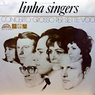 LP Linha Singers ‎– Concerto Grosso Per Sette Voci (Včetně brožury (12 stran). Deska i rozevírací obal jsou v pěkném stavu, jen lehké stopy používání. Bezvadný a čistý zvuk (Album, Club Edition, Gatefold, 1975, Baroque, Easy Listening))