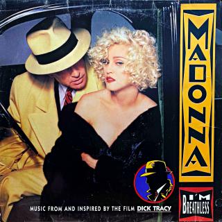 LP Madonna ‎– I'm Breathless (Music From And Inspired By The Film Dick Tracy)  (Deska je v horším stavu, posetá vlásenkami i povrchovými oděrkami. Hraje s výraznějším praskotem. Obal je taky trochu obnošený.)