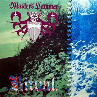 LP Master's Hammer ‎– Ritual. (Bez přílohy. V nájezdové stopě strany B je krátký škrábanec, první dvě otočky je slyšet jemný lupanec. Jinak jen lehce ohraná s jemnými vlásenkami. Bezvadný a čistý zvuk i v tichých pasážích. Obal je krásný a lesklý.)