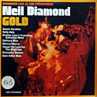 LP Neil Diamond ‎– Gold (Deska je v dobrém stavu, jen lehce ohraná. Hraje fajn, bezvadný zvuk. Obal je v horším stavu s proseknutými hranami, ale potisk je z obou stran pěkný.)