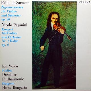 LP Pablo de Sarasate / Nicolò Paganini - Konzert Für Violine Und Orchester (Deska je mírně ohraná, mnoho jemných vlásenek. Zvuk je stále bezvadný a čistý. Obal je v krásném stavu.)