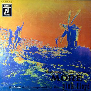 LP Pink Floyd ‎– Soundtrack From The Film  More  (Deska byla hodně hraná, mnoho vlásenek. Nicméně zvuk stále ok, jen mírný praskot v záznamu. Obal je obnošený s proseknutým hřbetem.)