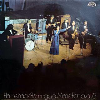 LP Plameňáci / Flamingo &amp; Marie Rottrová ‎– 75 (Deska je v krásném a lesklém stavu s několika vlásenkami. Hraje bezvadně, výborný zvuk, pouze velmi mírný praskot v tichých pasážích. Obal je lesklý a v perfektní kondici.)