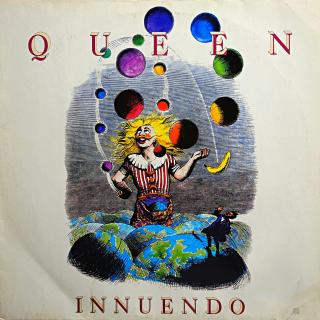 LP Queen ‎– Innuendo (Deska jen mírně ohraná, jemné vlásenky. Obal také lehce obnošený. Vzácný kousek.)