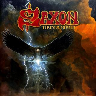 LP Saxon – Thunderbolt (Červený matný vinyl. Rozevírací obal. Včetně orig. vnitřní obal s potiskem. Velmi pěkný stav i zvuk!)