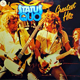 LP Status Quo ‎– Greatest Hits (Deska trochu ohraná, mnoho vlásenek. Nicméně stále kvalitní zvuk, jen mírný praskot v tichých pasážích. Obal také trochu obnošený.)