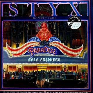 LP Styx ‎– Paradise Theatre (Včetně přílohy s japonskými texty. Deska je v bezvadném a lesklém stavu, jako nová. Hraje perfektně, výborný a čistý zvuk. Rozevírací obal je taky krásný a lesklý. Laserem leptaný obrázek na straně B.)