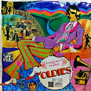 LP The Beatles ‎– A Collection Of Beatles Oldies (Deska je ohraná, mnoho jemných vlásenek i malé, velmi jemné oděrky. Hraje fajn, stále velmi dobrý zvuk, jen mírný praskot v záznamu. Obal je obnošený s ošoupanými hranami a malou trhlinou viz fotky. Červen