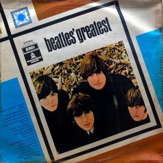 LP The Beatles ‎– Beatles' Greatest (čtěte popis) (Deska i obal jsou ve špatném stavu. Ve skladbě B3 je mnoho výrazných škrábanců, nicméně hraje dobře jen s mírnými lupanci. Jinak pouze mírný praskot v záznamu. Obal hodně obnošený, slepené hrany páskou vi