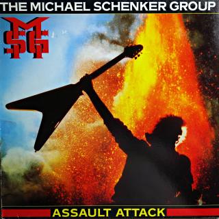 LP The Michael Schenker Group ‎– Assault Attack (Deska v pěkném stavu, jen lehce hraná s jemnými vlásenkami. Obal také jen lehce obnošený.)