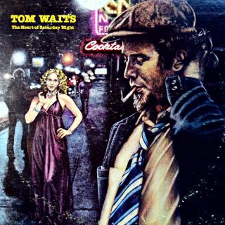 LP Tom Waits ‎– The Heart Of Saturday Night (Deska je hodně hraná. Místy výraznější šum a praskot. Hodně vlásenek a jemných oděrek, ale žádný zásadní škrábanec. Jehla drží v drážce. Obal jen mírně obnošený.)