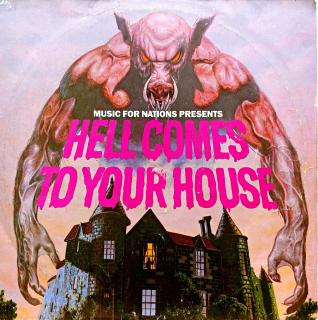 LP Various – Hell Comes To Your House (Deska je trochu ohraná, mnoho vlásenek a dvě drobné, velmi jemné oděrky. Hraje fajn, dobrý zvuk, jen mírný praskot v tišších pasážích. Obal je mírně obnošený, vytlačený obrys kouče a lehce ošoupané hrany.)