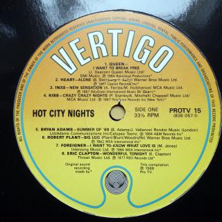 LP Various ‎– Hot City Nights (KOMPILACE (UK, 1988) Soft Rock, Pop Rock, Classic Rock)