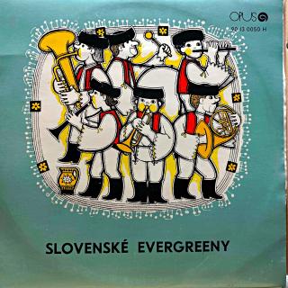 LP Various – Slovenské evergreeny (Deska je v krásném a lesklém stavu, pár jemných vlásenek. Bezvadný a čistý zvuk. Obal je taky pěkný, jen velmi lehké stopy používání.)