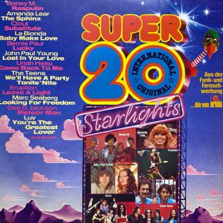 LP Various ‎– Super 20 International - Starlights (Deska je mírně ohraná. Hraje fajn, jen mírný praskot v tichých pasážích. Obal v pěkném stavu, lehké oděrky na hranách.)