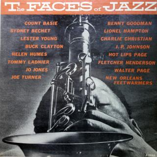 LP Various ‎– The Faces Of Jazz (OBAL MÁ ROZTRŽENÝ HŘBET NAHOŘE I DOLE, POTISK JE OK (Kompilace, France, 1956))