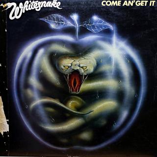 LP Whitesnake – Come An' Get It (Deska je v pěkném a lesklém stavu, jen lehce ohraná s jemnými vlásenkami. Hraje fajn, pouze mírný praskot v tichých pasážích. Obal je ve špatném stavu viz fotky.)