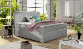 Boxspring ADENA 140/200 (Sawana 21)  (Luxusní kontinentální manželská postel v rozměru 140x200cm. Vysoké čelo pro pohodlné opření, kvalitní bonelové matrace a vrchní Topper s elastickou pěnou, která se přizpůsobí vašemu tělu. Postel má 2x velký úložný pro