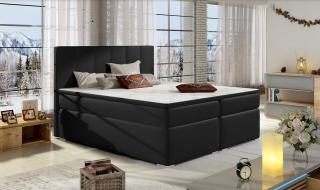 Boxspring BART 140/200 (ekokůže Soft 11)  (Luxusní kontinentální manželská postel)