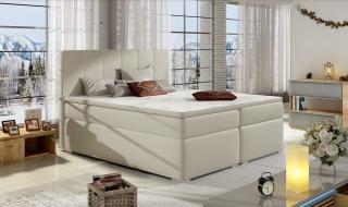 Boxspring BART 140/200 (ekokůže Soft 33)  (Luxusní kontinentální manželská postel)