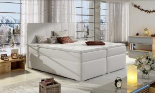 Boxspring BART 180/200 (ekokůže Soft 17) (Luxusní kontinentální manželská postel)