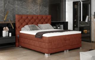 BOXSPRING HABRIN 140/200 (Dora 63) (Luxusní prémiová kontinentální postel s elektricky stavitelným roštem v rozměru 140x200 bez úložného prostoru. Systém 3 matrací pro dokonale pohodlný a zdravý spánek)