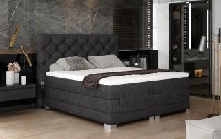 BOXSPRING HABRIN 140/200 (Dora 96) (Luxusní prémiová kontinentální postel s elektricky stavitelným roštem v rozměru 140x200 bez úložného prostoru. Systém 3 matrací pro dokonale pohodlný a zdravý spánek)