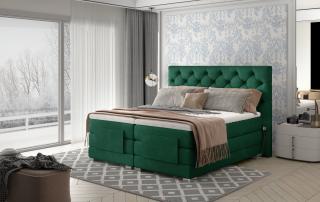 BOXSPRING HABRIN 140/200 (Kronos 19) (Luxusní prémiová kontinentální postel s elektricky stavitelným roštem v rozměru 140x200 bez úložného prostoru. Systém 3 matrací pro dokonale pohodlný a zdravý spánek)