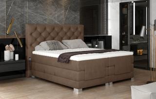 BOXSPRING HABRIN 140/200 (Monolith 09) (Luxusní prémiová kontinentální postel s elektricky stavitelným roštem v rozměru 140x200 bez úložného prostoru. Systém 3 matrací pro dokonale pohodlný a zdravý spánek)