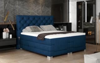 BOXSPRING HABRIN 140/200 (Monolith 77) (Luxusní prémiová kontinentální postel s elektricky stavitelným roštem v rozměru 140x200 bez úložného prostoru. Systém 3 matrací pro dokonale pohodlný a zdravý spánek)