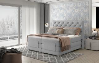 BOXSPRING HABRIN 180/200 (Grande 81) (Luxusní prémiová kontinentální postel s elektricky stavitelným roštem v rozměru 180x200 bez úložného prostoru. Systém 3 matrací pro dokonale pohodlný a zdravý spánek)