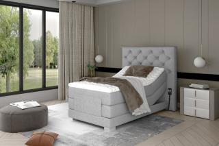 BOXSPRING HABRIN 90/200 (Grande 81) (Luxusní prémiová kontinentální postel s elektricky stavitelným roštem v rozměru 90x200 bez úložného prostoru. Systém 3 matrací pro dokonale pohodlný a zdravý spánek)