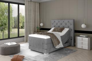 BOXSPRING HABRIN 90/200 (Monolith 84) (Luxusní prémiová kontinentální postel s elektricky stavitelným roštem v rozměru 90x200 bez úložného prostoru. Systém 3 matrací pro dokonale pohodlný a zdravý spánek)