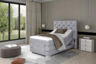 BOXSPRING HABRIN 90/200 (Paros 05) (Luxusní prémiová kontinentální postel s elektricky stavitelným roštem v rozměru 90x200 bez úložného prostoru. Systém 3 matrací pro dokonale pohodlný a zdravý spánek)