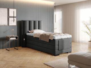 BOXSPRING ROMALA 90/200 (Flores 04) (Luxusní prémiová kontinentální postel s elektricky stavitelným roštem v rozměru 90x200 bez úložného prostoru. Systém 3 matrací pro dokonale pohodlný a zdravý spánek)