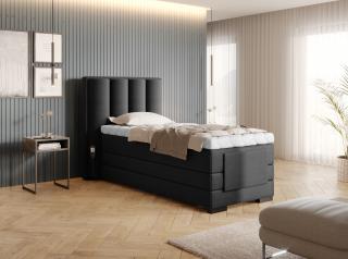 BOXSPRING ROMALA 90/200 (Flores 10) (Luxusní prémiová kontinentální postel s elektricky stavitelným roštem v rozměru 90x200 bez úložného prostoru. Systém 3 matrací pro dokonale pohodlný a zdravý spánek)