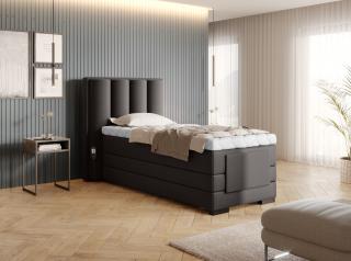 BOXSPRING ROMALA 90/200 (Flores 22) (Luxusní prémiová kontinentální postel s elektricky stavitelným roštem v rozměru 90x200 bez úložného prostoru. Systém 3 matrací pro dokonale pohodlný a zdravý spánek)